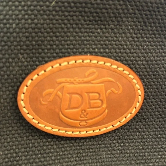 Vintage Dooney & Bourke Navy Canvas Leather Trim Zip Tote Purse Classic USA - Picture 2 of 9